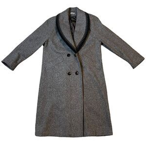 Vintage Jofeld De Ball Women's Wool Coat Grey and Black 90’s Double Breasted